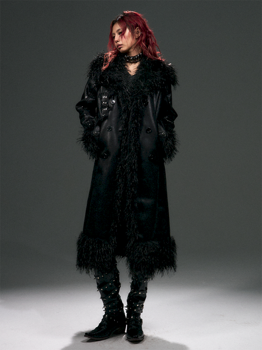 Double Breasted Fur Long Coat【s0000015021】