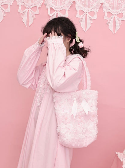 Embroidery sandwich cotton shoulder bag【s0000013499】