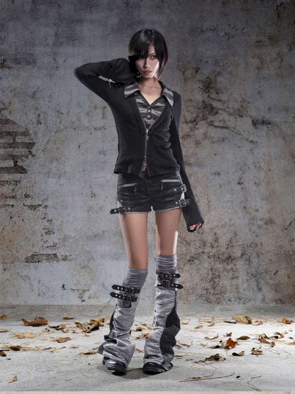 Faux Two-Piece Leggings Low-Rise Shorts【s0000014485】