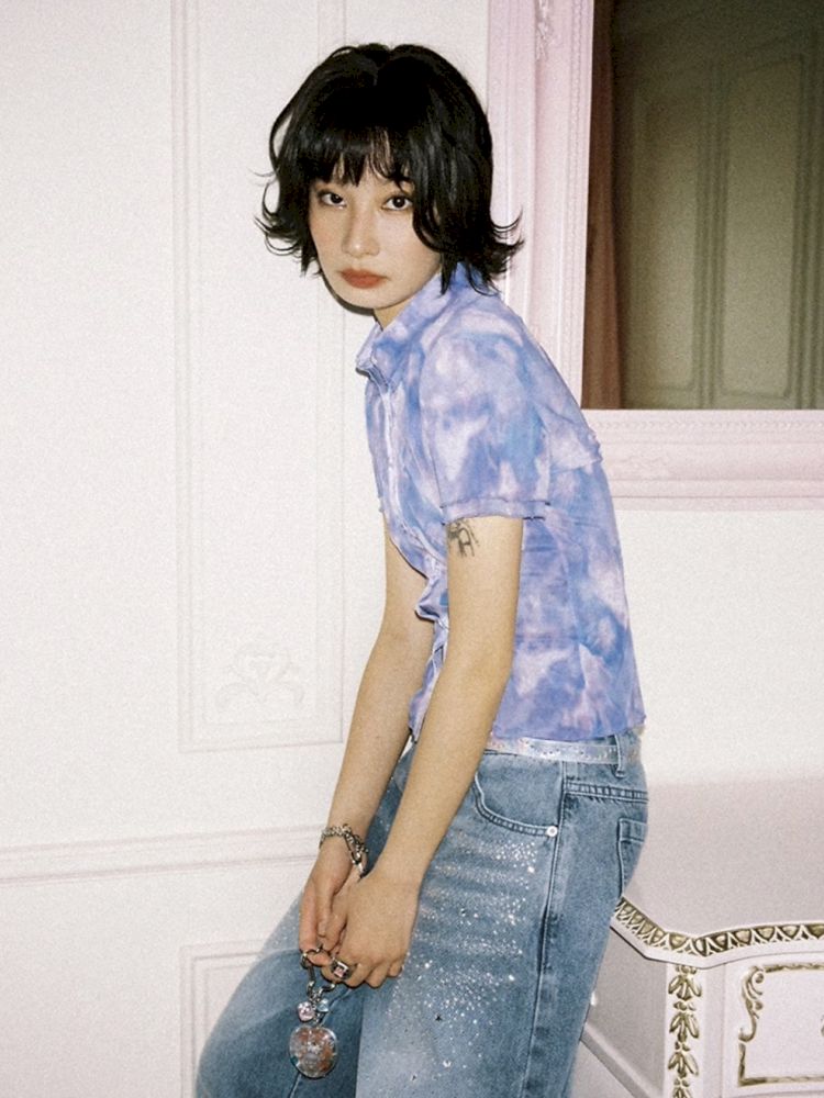Wooden Ear Trim Slim Shirt【s0000012295】