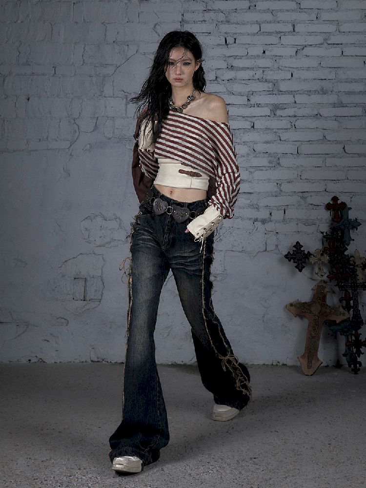 One Neck Tie Long Sleeve Short Top【s0000011832】