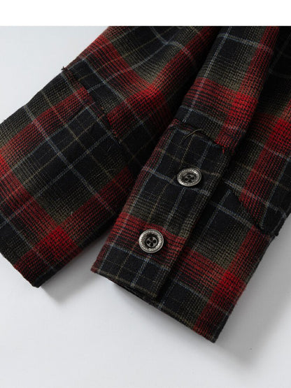 Check Knit Fake Two Piece Shirt【s0000015547】