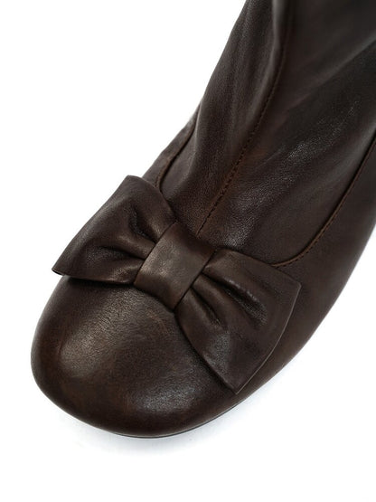 Oil Wax Cowhide Butterfly Boots【s0000016081】