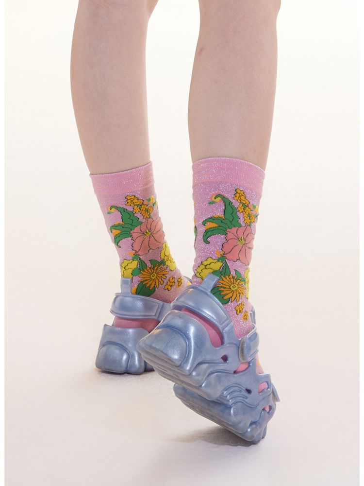 Floral mid-calf socks【s0000009782】