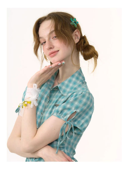 Plaid Short Sleeve Shirt【s0000012265】