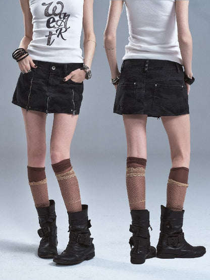 Camo Pleated Rivet Straight Skirt【s0000016633】