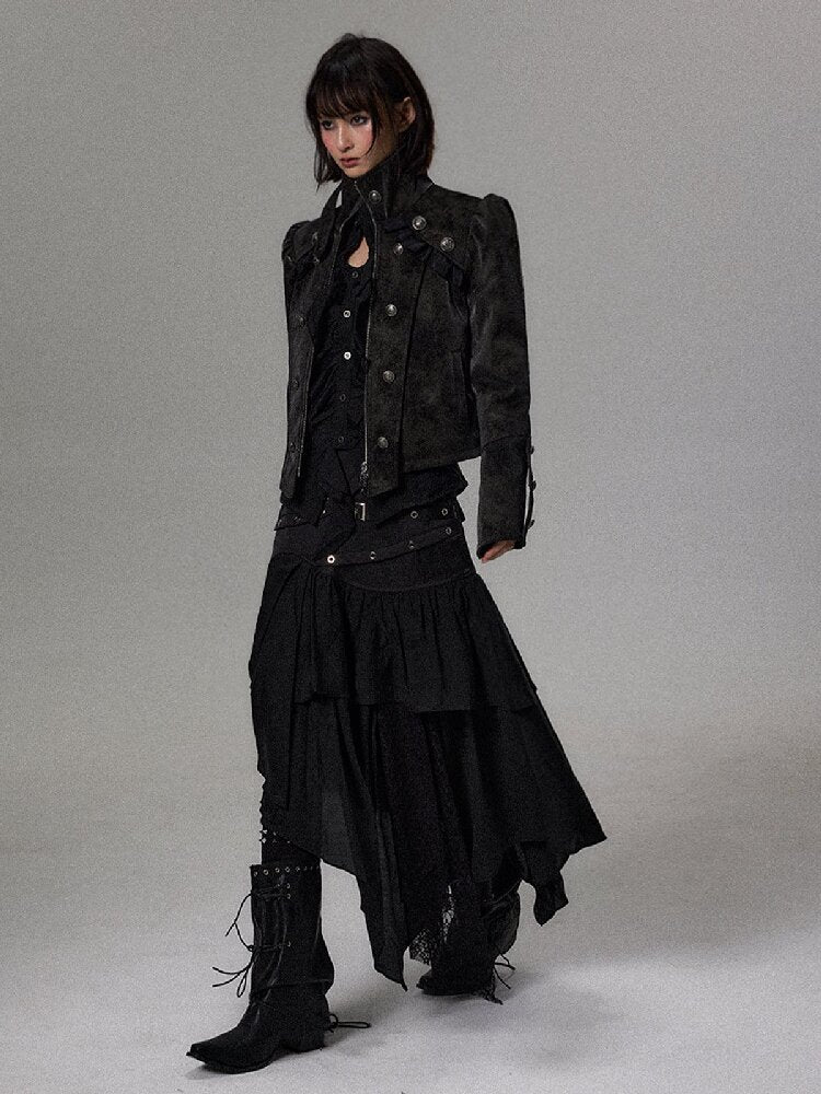 Dark Court Napoleon Suede Jacket【s0000018500】