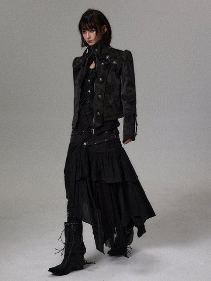 Dark Court Napoleon Suede Jacket【s0000018500】