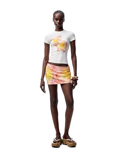 Floral Print Short Sleeve T-Shirt【s0000012398】