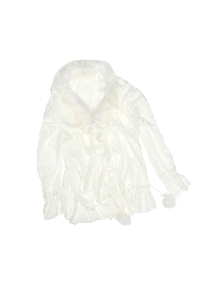 Chiffon Spell Wool Striped Shirt【s0000011573】