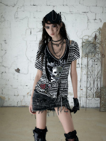 Vintage Punk Y2k Two-Piece T-Shirt【s0000017241】