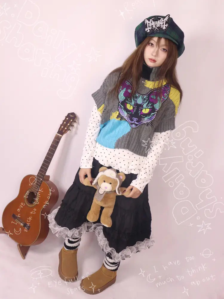 Green Vintage Plaid Beret【s0000014346】