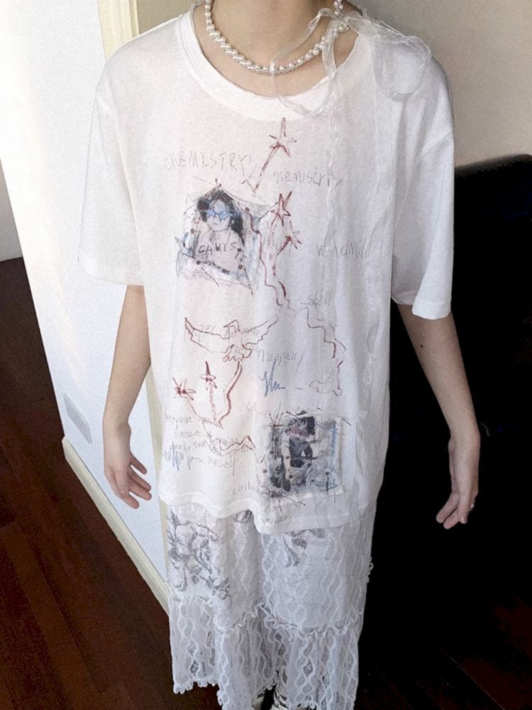 Loose short-sleeved splicing wind top【s0000012277】