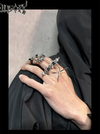 Punk Mechanical Joint Adjustable Ring【s0000018881】