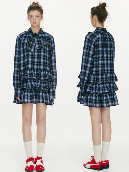 Twilight Rose Blue Plaid Dress【s0000015670】