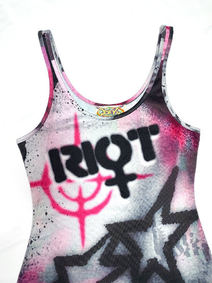 Original Graffiti Slim Vest Dress【s0000017402】