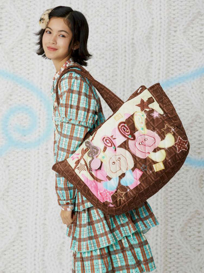 Chocolate Reversible Quilted Bag【s0000014850】