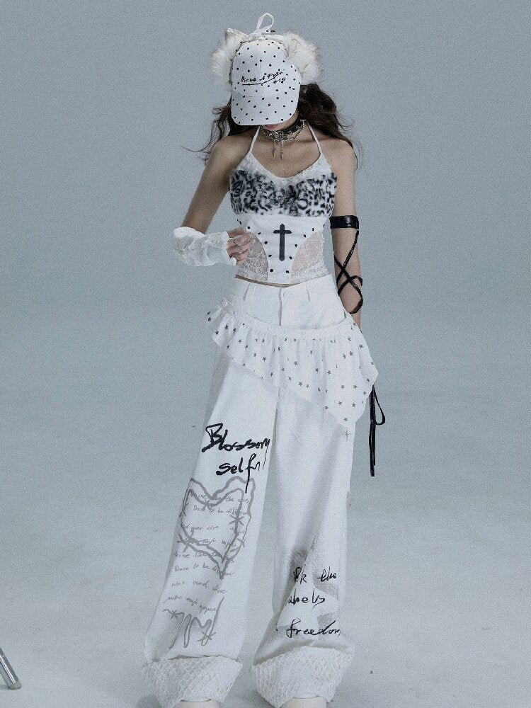 Printed Niche Wide Leg Slacks【s0000016723】