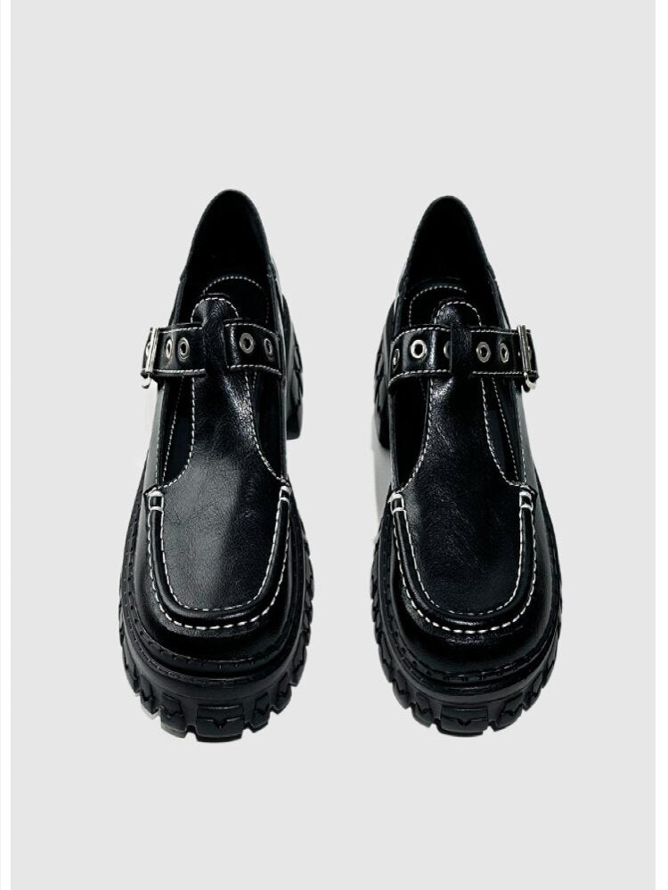 Platform Muffin Belt Buckle Shoes【s0000015706】