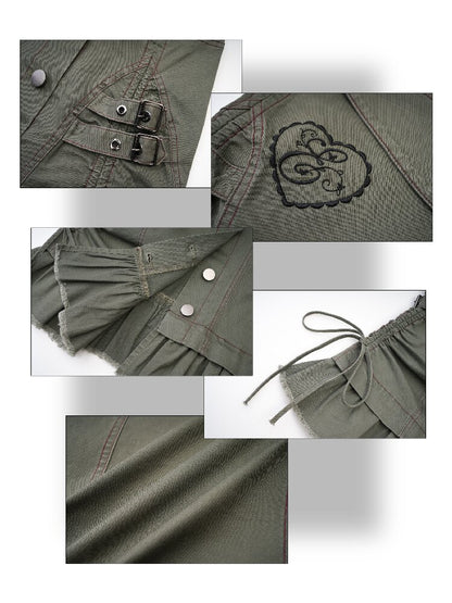 Waste Fabric Ruffle Embroidered Skirt【s0000016858】