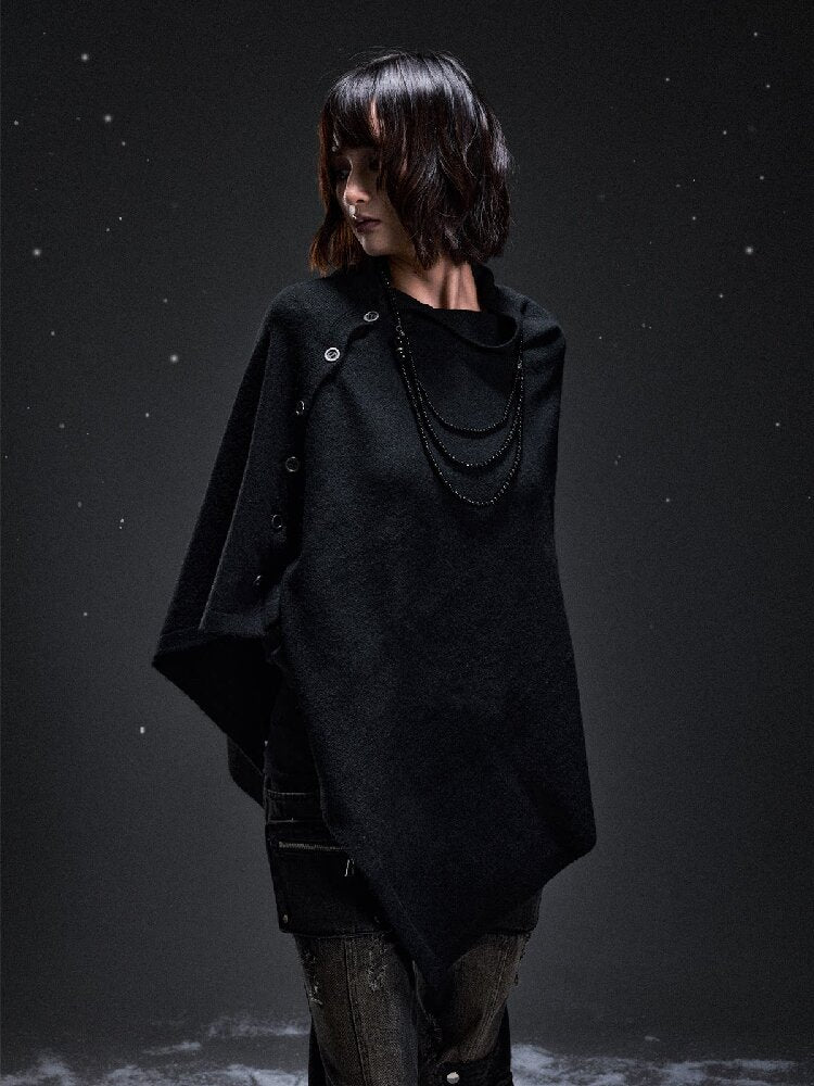 Dark Punk Loose Knit Outerwear Shawl【s0000019294】