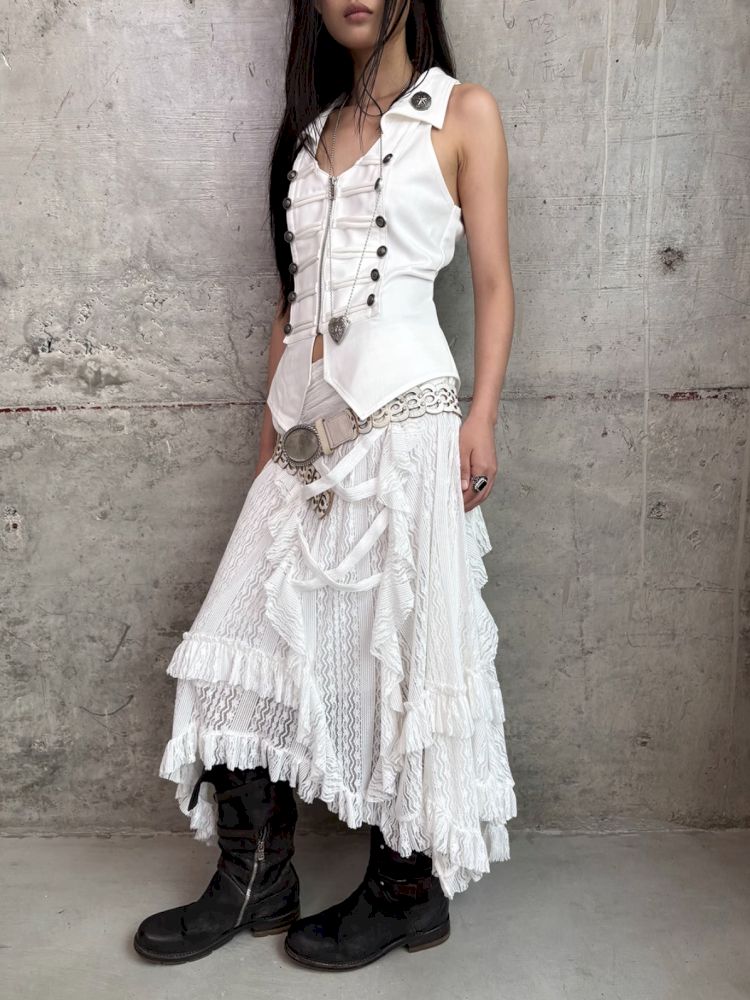 Ruffled Low-Waist Fairy-Style Skirt【s0000012709】