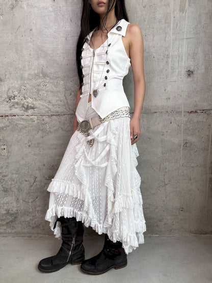 Ruffled Low-Waist Fairy-Style Skirt【s0000012709】