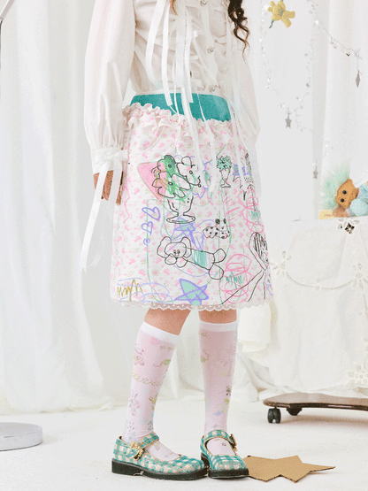 Patchwork Double Color Half-body Skirt【s0000011941】