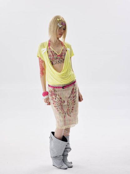 Pleated Plaid Adjustable Corset【s0000017638】