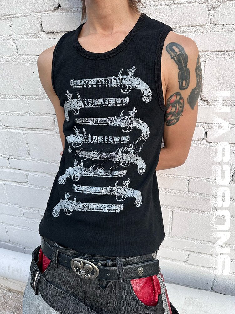 Full Solo Fire Gun Sleeveless Vest【s0000016967】