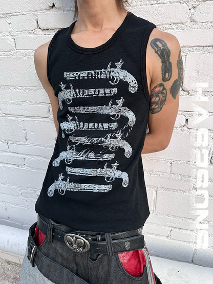 Full Solo Fire Gun Sleeveless Vest【s0000016967】