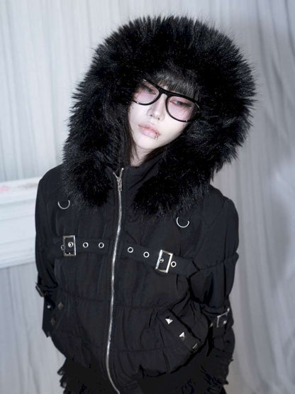 Detachable Hat Black Pink Two Tone Suit【s0000014679】