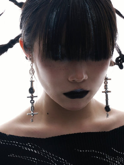 Mechanical Heavy Dark Punk Earrings【s0000018844】