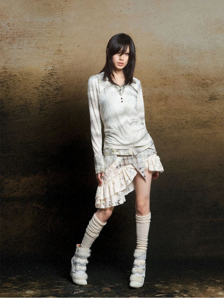 Double Layer Lapel Knit Inner Top【s0000011809】