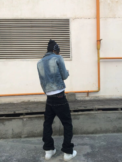Stacked Raw Denim Zipper Jeans【s0000018188】