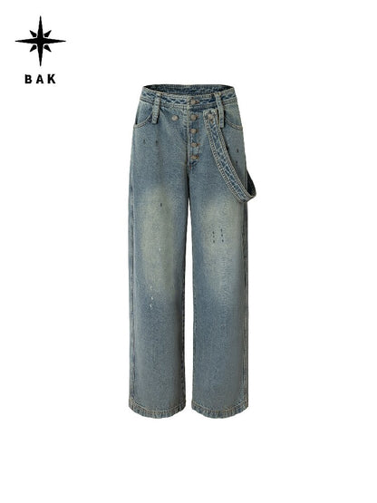 Washed Scratch Wide-Leg Jeans【s0000016255】