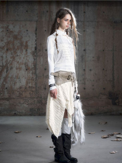 Punk splicing velvet bustier skirt【s0000013886】