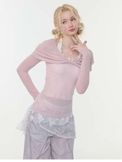 Soft Cloud Knot Slim Knitted Top【s0000015426】
