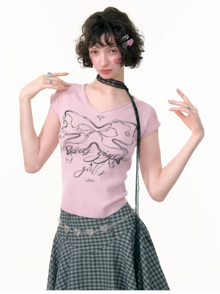 Slim thin short top【s0000013378】