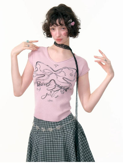 Slim thin short top【s0000013378】