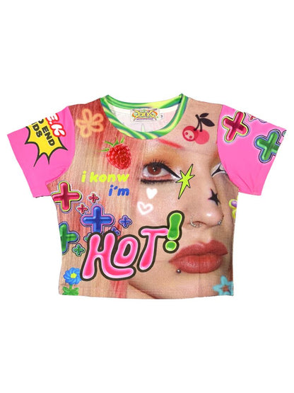 Millennial Hottie Y2K Hundred Short T-Shirt【s0000013520】