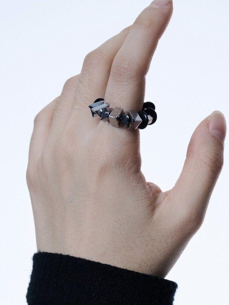 Handmade Beaded Bio Punk Open Ring【s0000018836】