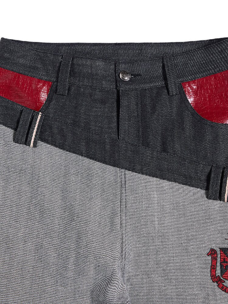 Cow Scimitar Wide Leg Denim Jeans【s0000016966】