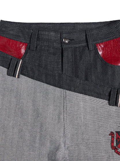 Cow Scimitar Wide Leg Denim Jeans【s0000016966】