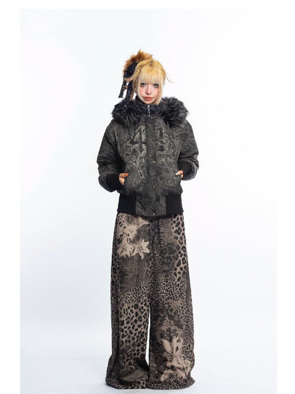 Dark Pattern Fur Collar Down Jacket【s0000018052】