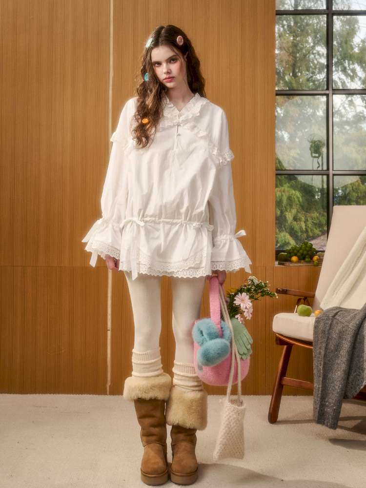 Organic Cotton Embroidery Patchwork Lace Dress【s0000014888】