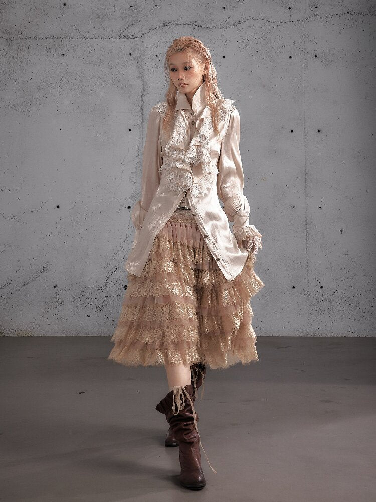 Lace Patchwork Tulle Cake Skirt【s0000019163】