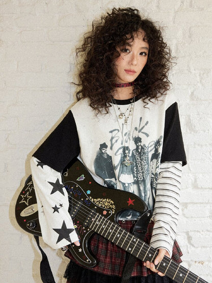 Loose Slub Cotton Printed T-Shirt【s0000017897】