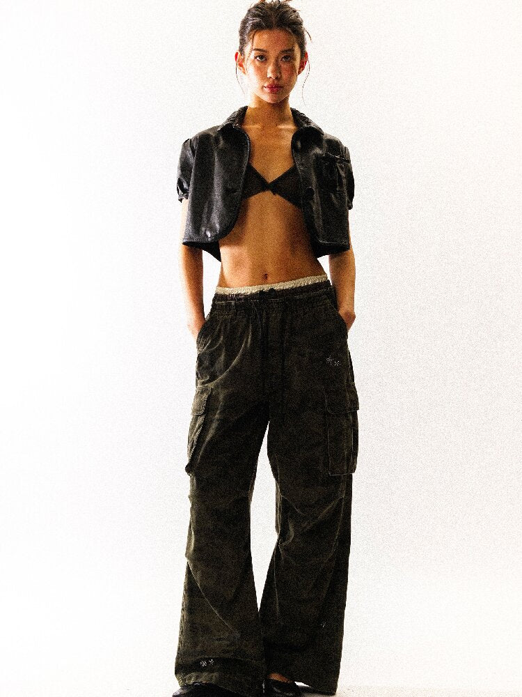 Star Rhinestone Camo Work Pants【s0000017908】