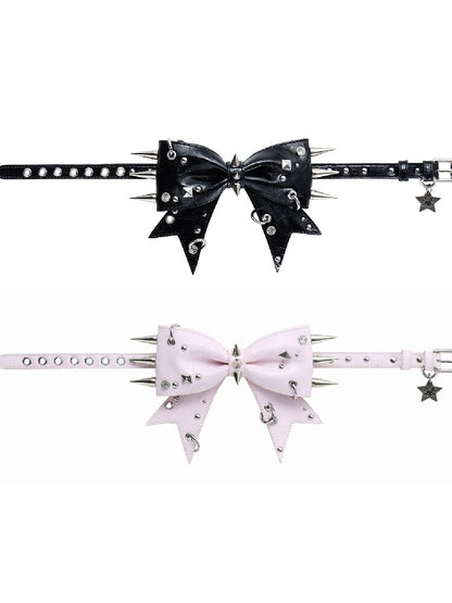 Rivet Metal Decoration Bow Collar【s0000016497】